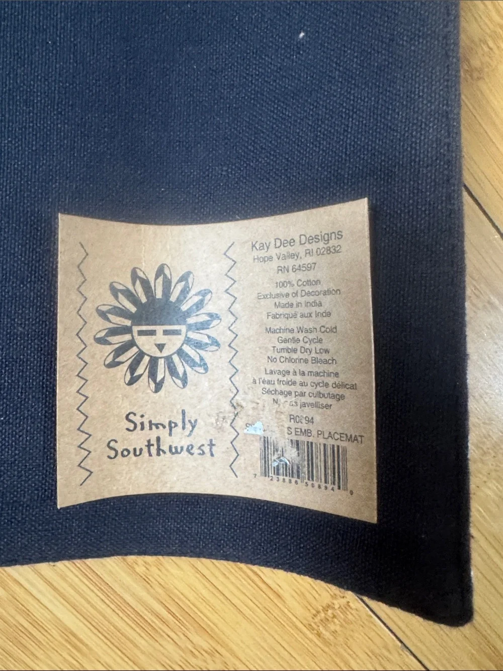 Southwestern Kokopelli Stripe Placemats - Teal, Tan, Brown - set of 4